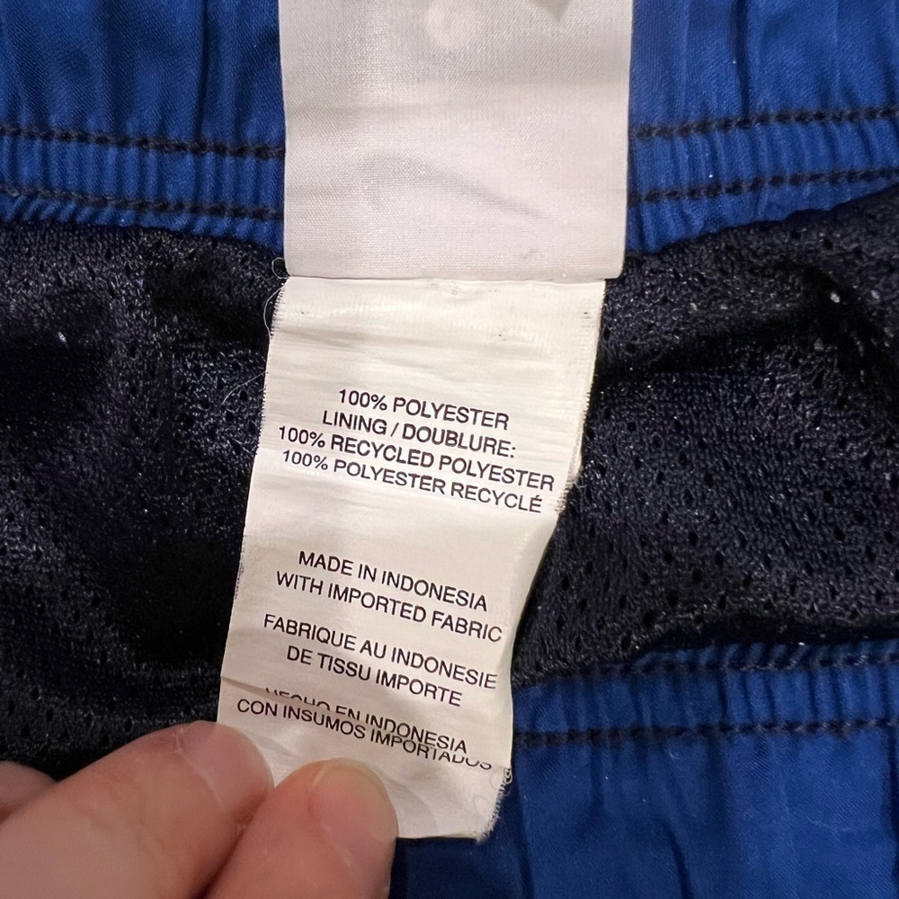 Men’s Nike Elastic Tie Waist Swimsuit Size Large Navy and Blues - Picture 7 of 7